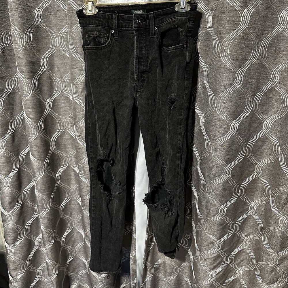 Wild Fable Distressed Black Wash‎ High Rise Skinny Jeans Juniors Size 0